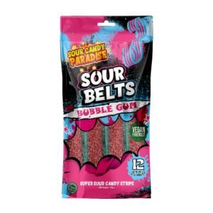 CANDY PARADISE SOUR BELTS BUBBLEGUM