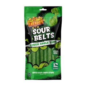 CANDY PARADISE SOUR BELTS GREEN APPLE