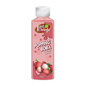 JUST DRINK POPPING BOBA - LYCHEE 12x350ML